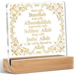 Islamic Acrylic Sign Decor Eid Ramadan Mubarak Table Decor Start and End